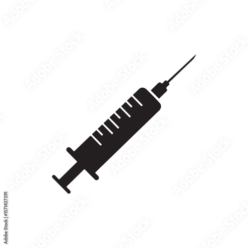 Syringe silhouette icon vector illustration isolated on white background