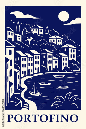 Portofino, Beautiful poster A3 size