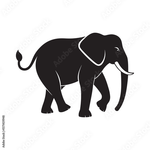Majestic Elephant Raising Its Trunk
