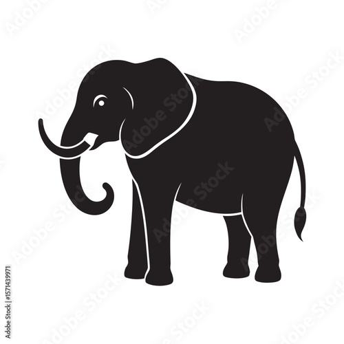 Elephant With Curved Trunk Design