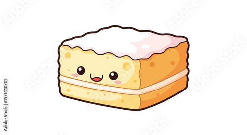 Adorable Cartoon Cake Sweet, Yummy Dessert Illustration