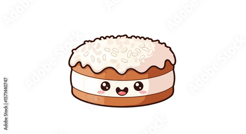 Adorable Cartoon Cake Sweet Dessert, Bakery Treat