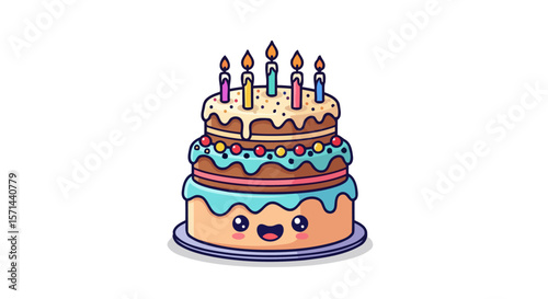 Happy Birthday Cake Sweet Treat, Delicious Dessert, Festive Celebration