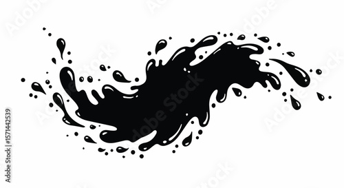 Black Ink or Paint Splatter Splash Element


