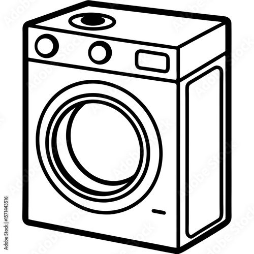 Washing Machine Icon – Clean Line Vector