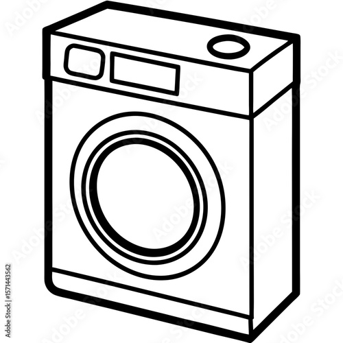 Washing Machine Icon – Clean Line Vector