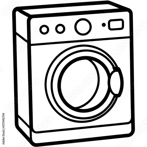 Washing Machine Icon – Clean Line Vector