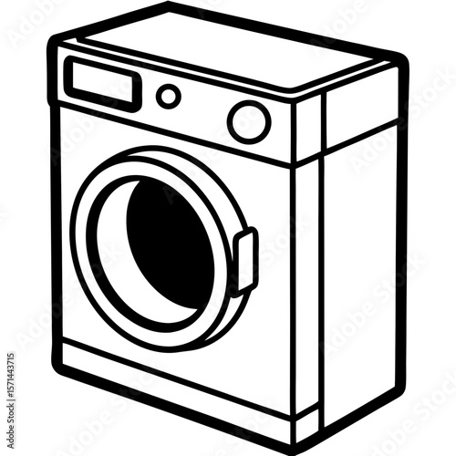 Washing Machine Icon – Clean Line Vector