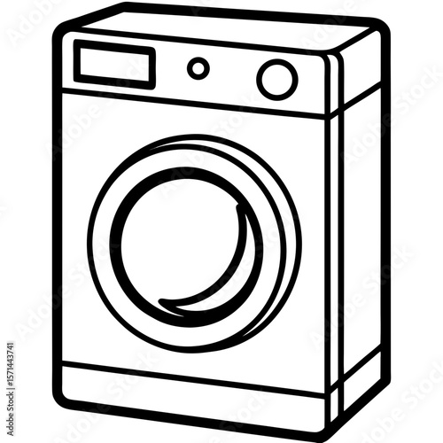 Washing Machine Icon – Clean Line Vector