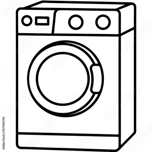 Washing Machine Icon – Clean Line Vector