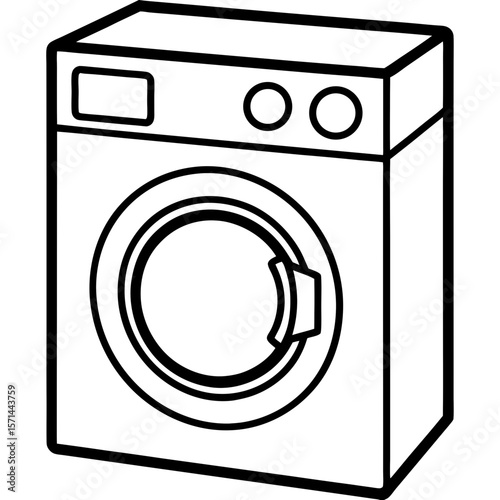 Washing Machine Icon – Clean Line Vector