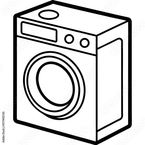 Washing Machine Icon – Clean Line Vector