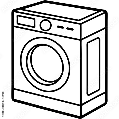 Washing Machine Icon – Clean Line Vector