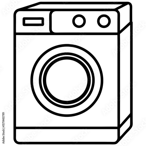 Washing Machine Icon – Clean Line Vector