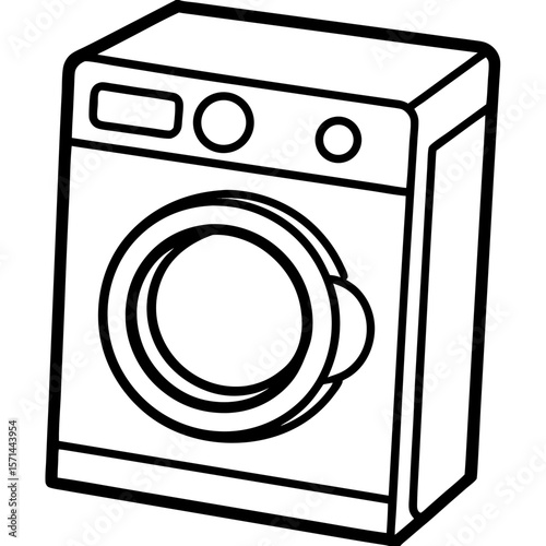 Washing Machine Icon – Clean Line Vector