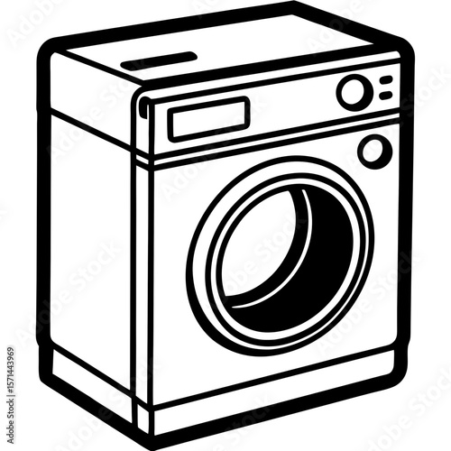 Washing Machine Icon – Clean Line Vector