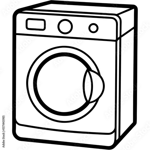 Washing Machine Icon – Clean Line Vector