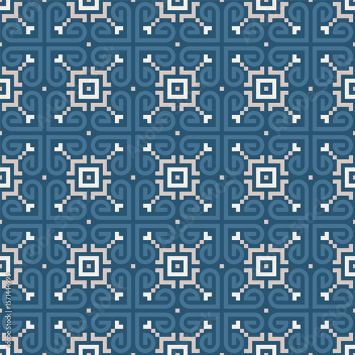 Geometric Flat Ornament Seamless Pattern Decoration Abstract Repetitive Texture Background