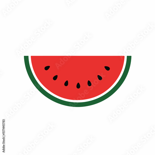Half slice of watermelon, delicious and refreshing treat. Watermelon represents summertime bliss and healthy eating, perfect for warm days and picnics.