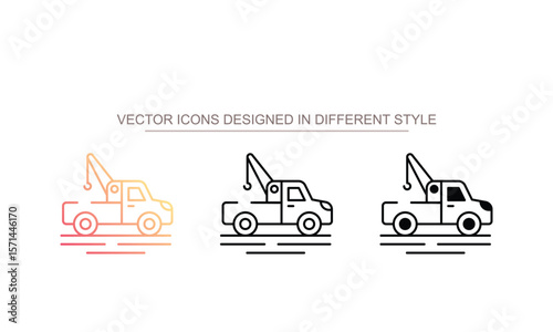 Tow Truck icon design with white background stock illustration