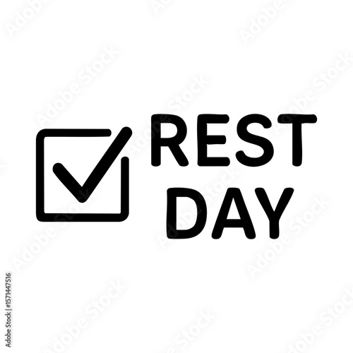 Minimal icon of rest day check-in symbol for mental recharge and balance