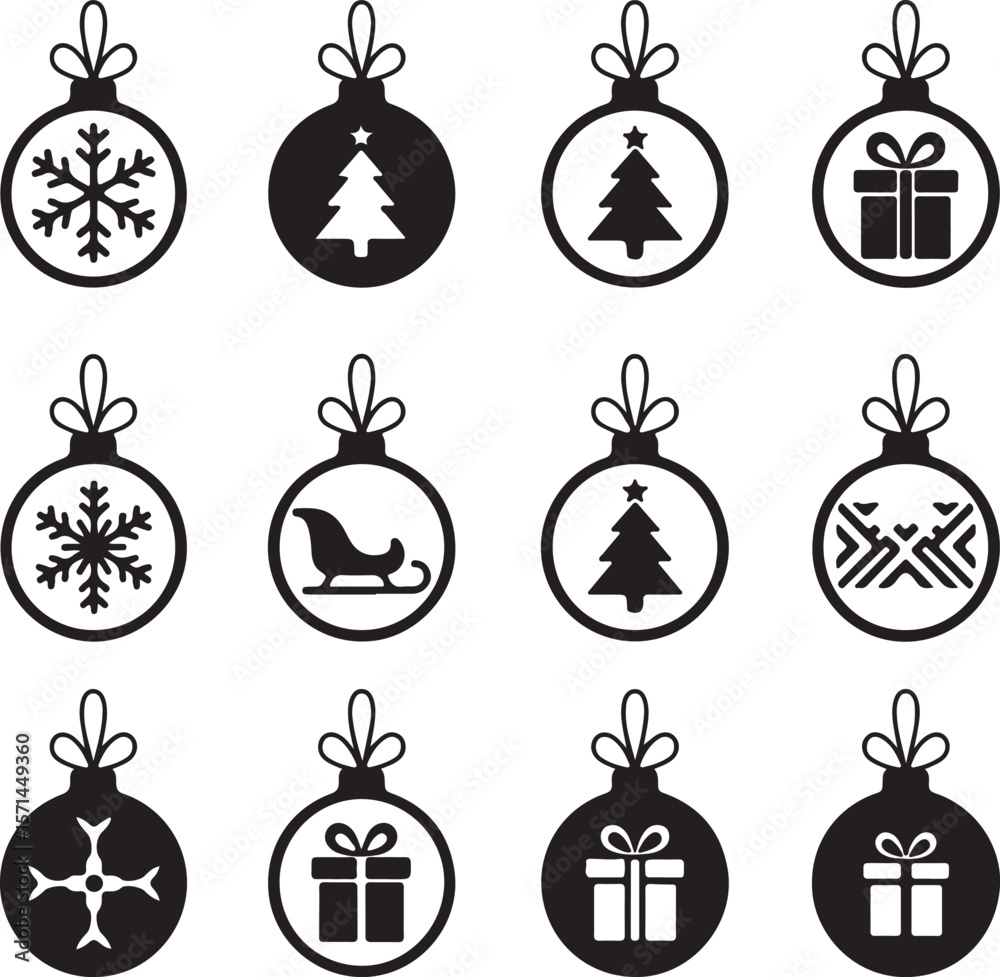 Fototapeta premium Christmas icon set featuring a spooky Halloween pumpkin, bat, and ghost illustration