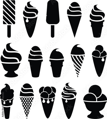 Vector Ice Cream Treats Collection: Sweet Dessert Graphic.