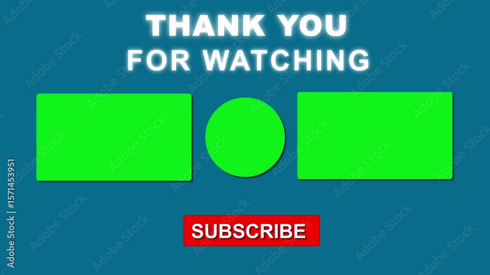 Animated end screen for YouTube or social media. Features customizable green screen areas and a Subscribe button. Youtube End Screen with gradient Video template for channel. Outro card. 4k Video