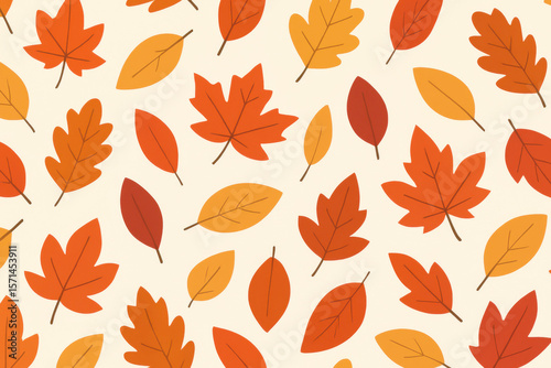 Autumn leaves seamless pattern creating a vibrant fall backdrop