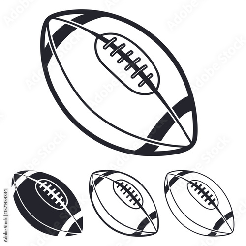 American football  Vector. rugby  Vector. Free SVG silhouette of an American football ball for members, featuring clipart-style imagery and detailed stitching. Includes a vector icon of a