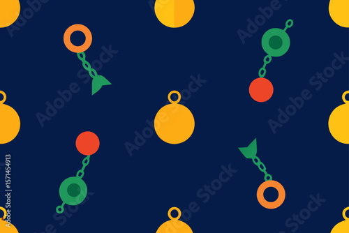 Baubles And Bell Chain Seamless Vector Repeat