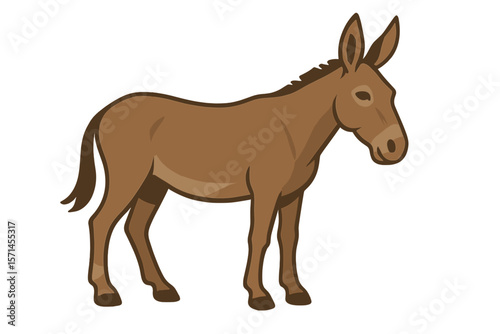 Vector Illustration of a Brown Mule