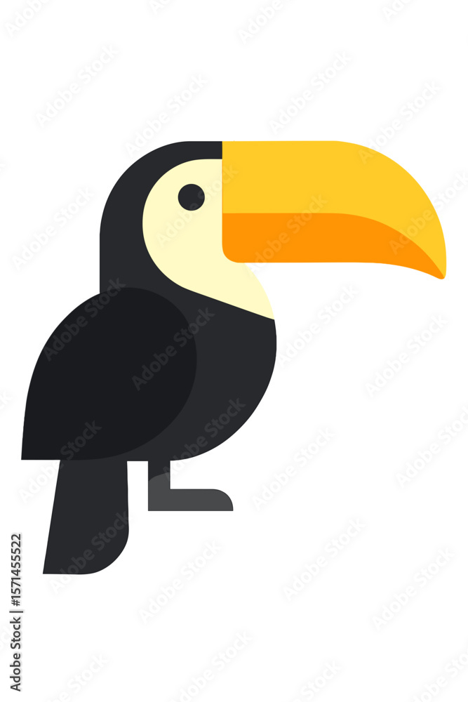 Naklejka premium Vector Illustration of a Colorful Toucan with Large Beak