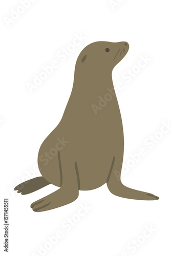 Vector Illustration of a Minimalist Sea Lion Sitting