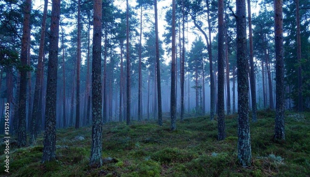 Fototapeta premium forest in the morning fog