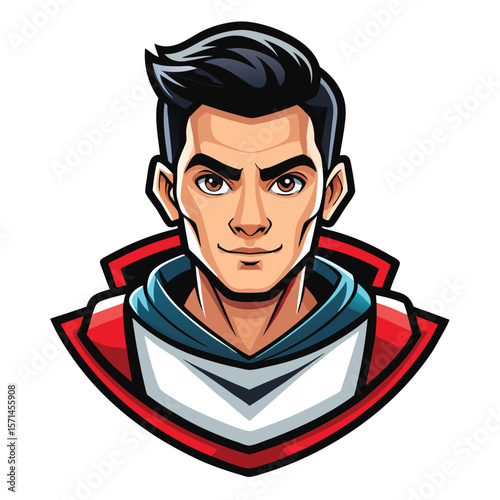Stylish male cartoon character portrait