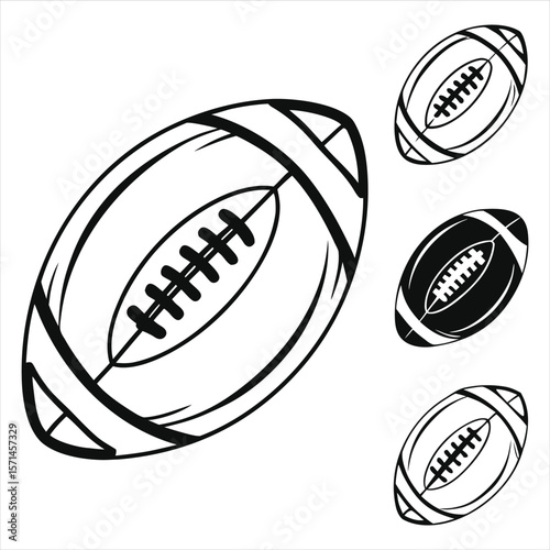 American football  Vector. rugby  Vector. Free SVG silhouette of an American football ball for members, featuring clipart-style imagery and detailed stitching. Includes a vector icon of a