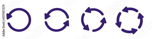 Circle arrows icon set. Round reload sign, repeat icon, rotate arrow symbol, Vector illustration web design. flat style, clip art. vector illustration
