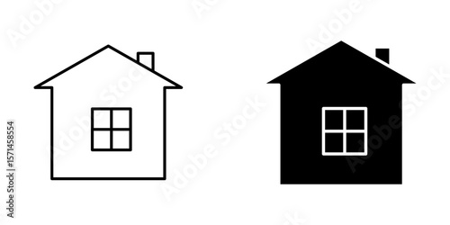 Home button Icon set. Symbol isolated white background. vector illustration. color editable.