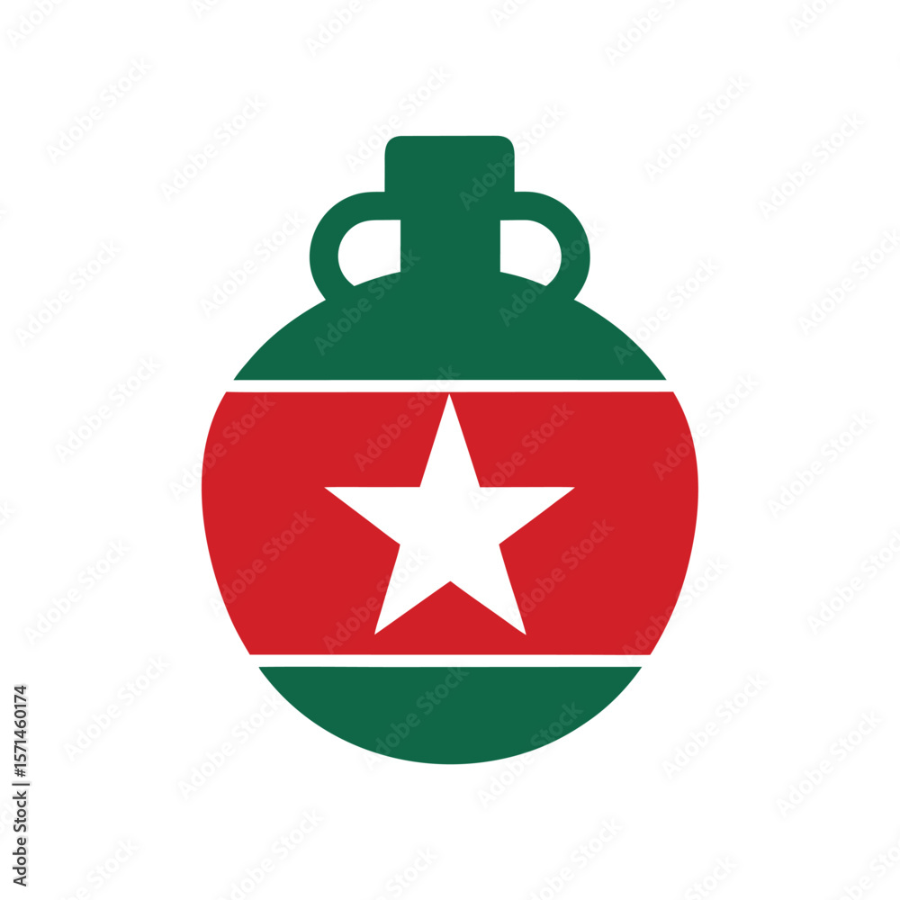 Obraz premium Green red stylized emblem with a star shape on a Revolucion Mexicana