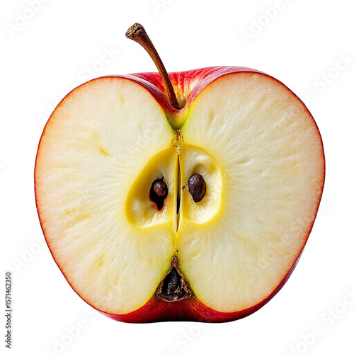 Red apple cross section with seeds fruit