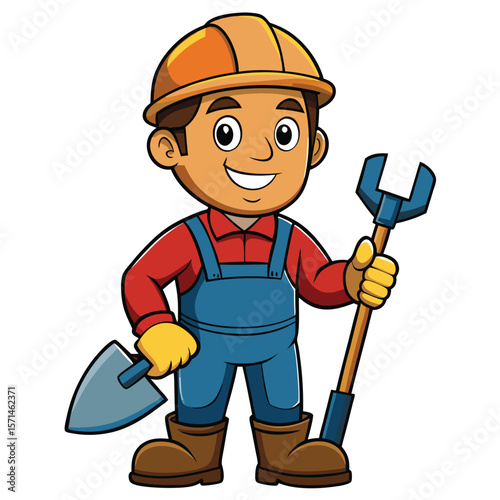 Cartoon handyman character with tools (1)