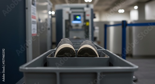 shoes in a bin in airports