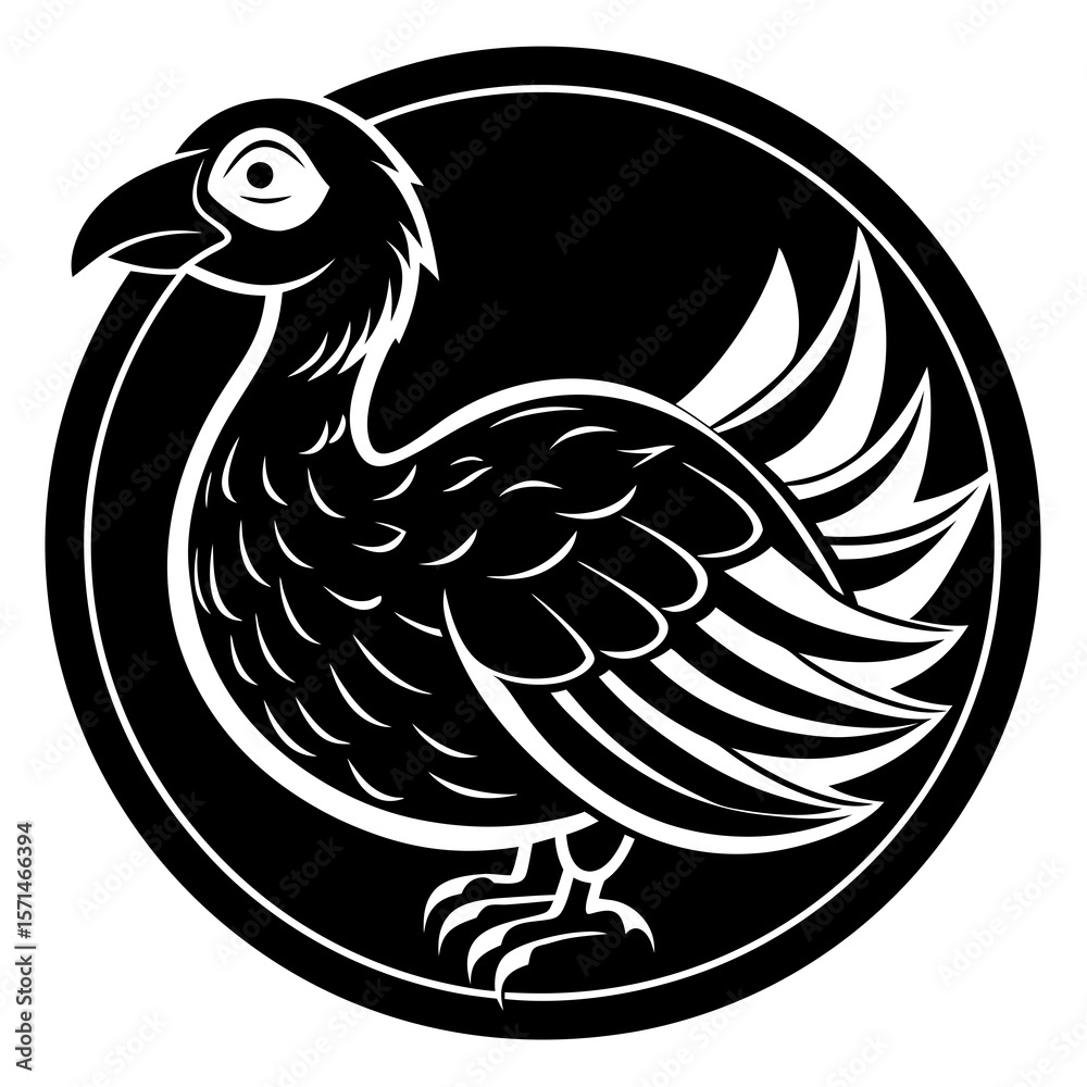 Fototapeta premium black and white chicken