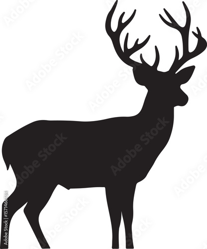 Majestic Silhouette of a Deer Elegant Antlered Creature