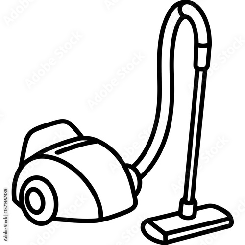 Modern Vacuum Cleaner Silhouette Illustration