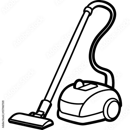 Modern Vacuum Cleaner Silhouette Illustration