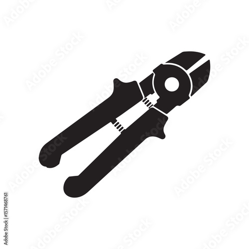 Wire cutter silhouette on white background. Wire cutter icon sign vector illustration design