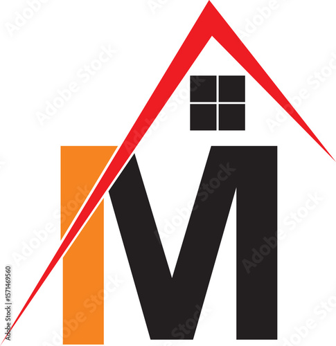 House construction and business growth concept with a dangerous red arrow on a graph, symbolizing a warning sign of economic hazard