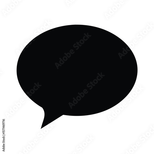 Black Speech Bubble Icon Vector Illustration